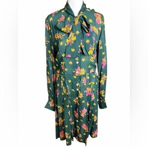 Vintage Eric & Alex Floral Green Dress